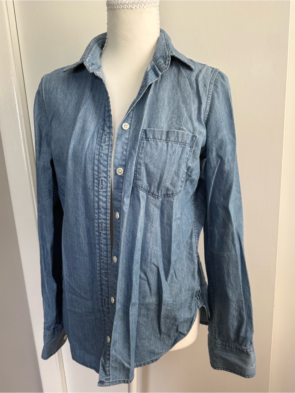 J crew blue button up